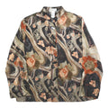 DRAPERS & DAMONS Womens Black & Orange Floral Printed Blouse Long Sleeve Button