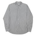 LACOSTE Mens Grey White Striped Shirt S Cotton Blend Button Down Casual