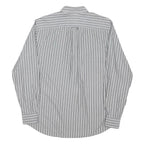 LACOSTE Mens Grey White Striped Shirt S Cotton Blend Button Down Casual