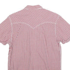 LEVI'S Mens Red & White Check Shirt S Short Sleeve Cotton Blend Casual Summer