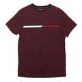 TOMMY HILFIGER Mens Maroon & Navy Graphic T-Shirt XS Short Sleeve Crew Neck
