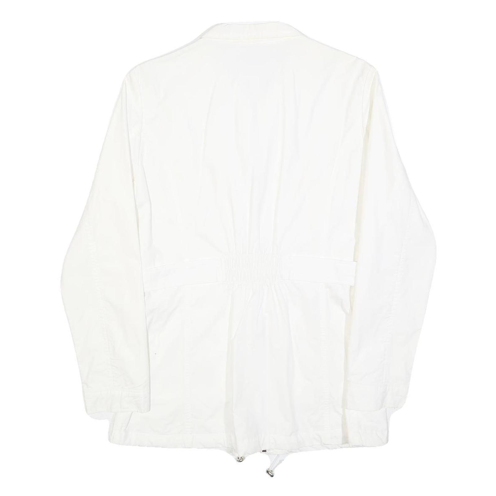 NAF NAF Womens White Jacket XL Polyester Blend Zip Plain Stylish Elegant