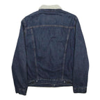 LEVI'S Mens Blue Denim Sherpa Collar Jacket M Cotton Blend Button Casual Winter