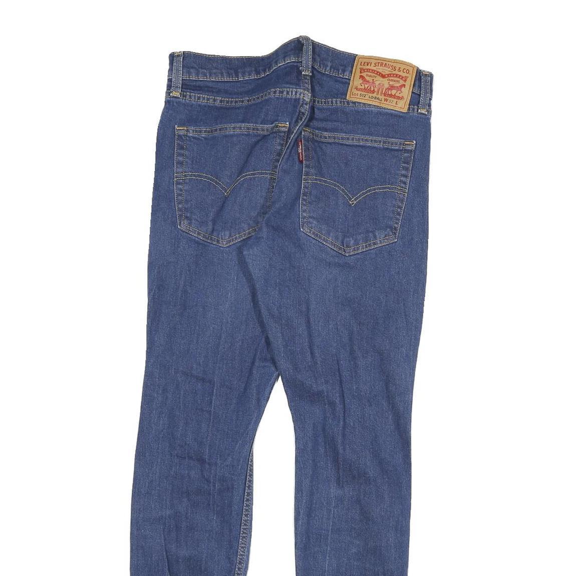 LEVI'S 512 Mens Jeans Blue Slim Skinny Denim Medium W32 L30 Distressed