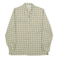 DELMOD Womens Cream & Green Check Shirt UK 12 Classic Cotton Blend Long Sleeve