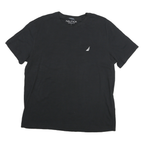 NAUTICA Mens Black Performance Crew Neck Short Sleeve T-Shirt L Cotton Blend