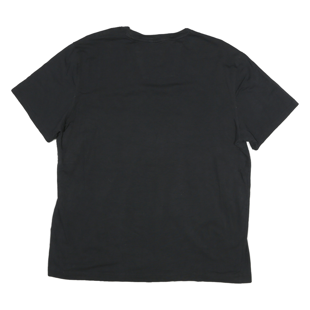 NAUTICA Mens Black Performance Crew Neck Short Sleeve T-Shirt L Cotton Blend