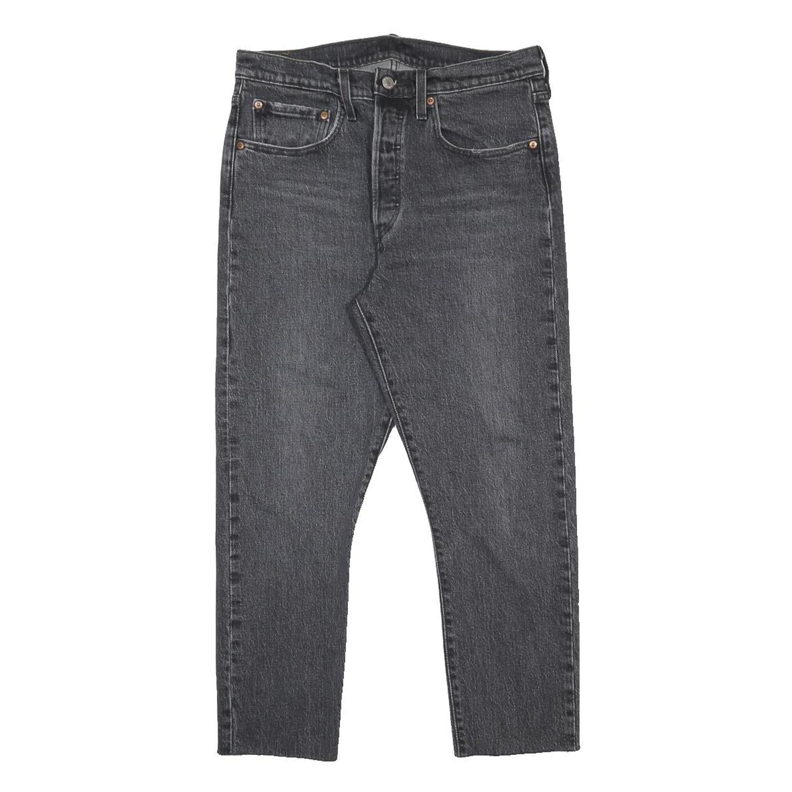 LEVI'S 501 Womens Jeans Black Regular Straight Denim W30 L24 Classic Fit