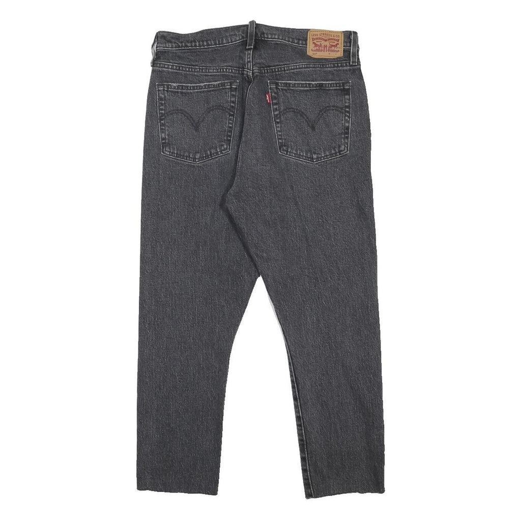 LEVI'S 501 Womens Jeans Black Regular Straight Denim W30 L24 Classic Fit