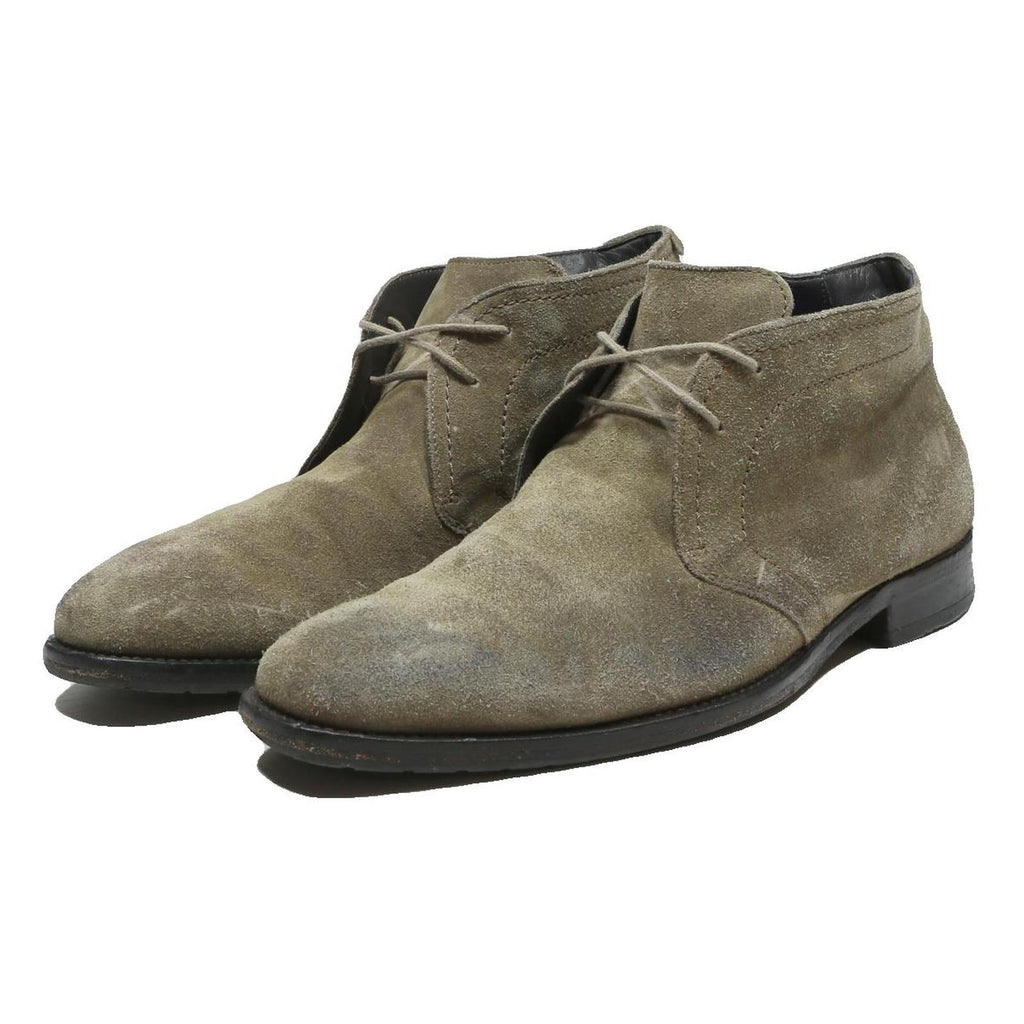 BOSS Mens Suede Chukka Boots Beige Leather UK 10 Smart Casual Lace-Up Footwear