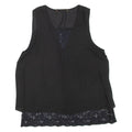 ZARA Womens Printed Vest Black Sleeveless S