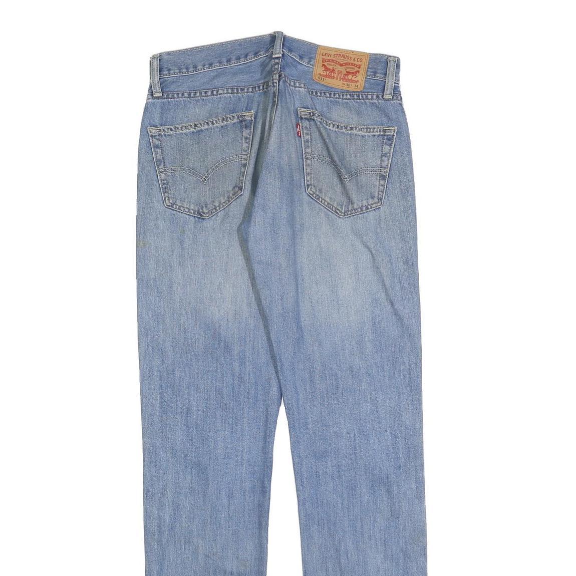 LEVI'S 511 Slim Mens Jeans Blue Slim Skinny Denim Light W30 L34 Stylish Fit