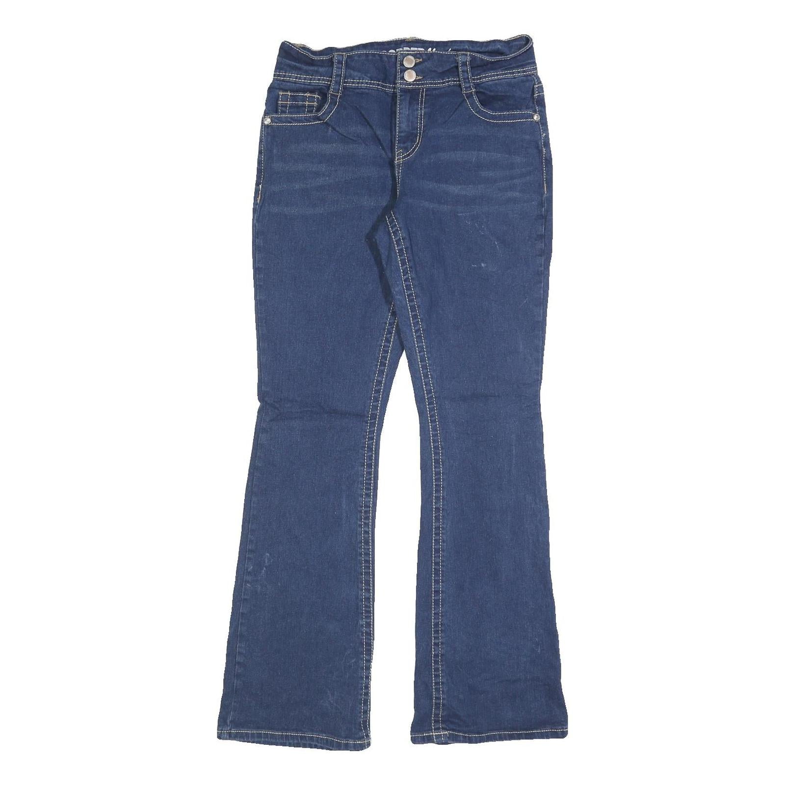 COPPER FLASH Womens Jeans Blue Regular Flared Denim Medium W30 L32 Stylish