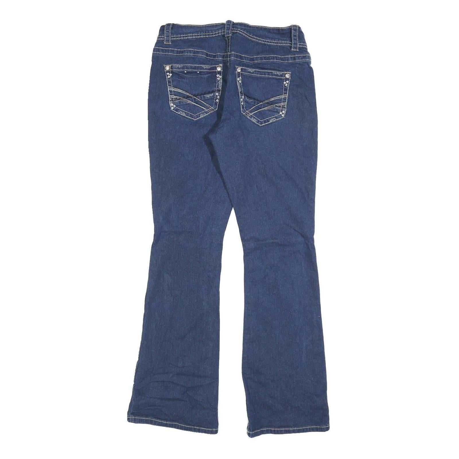 COPPER FLASH Womens Jeans Blue Regular Flared Denim Medium W30 L32 Stylish