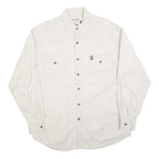 BIG STAR Mens White Shirt M Cotton Blend Button Long Sleeve Casual Pocket