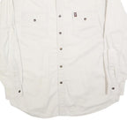 BIG STAR Mens White Shirt M Cotton Blend Button Long Sleeve Casual Pocket