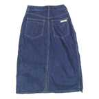 LL BEAN Womens Blue Denim Straight Knee Length Woven Cotton Blend Skirt XS