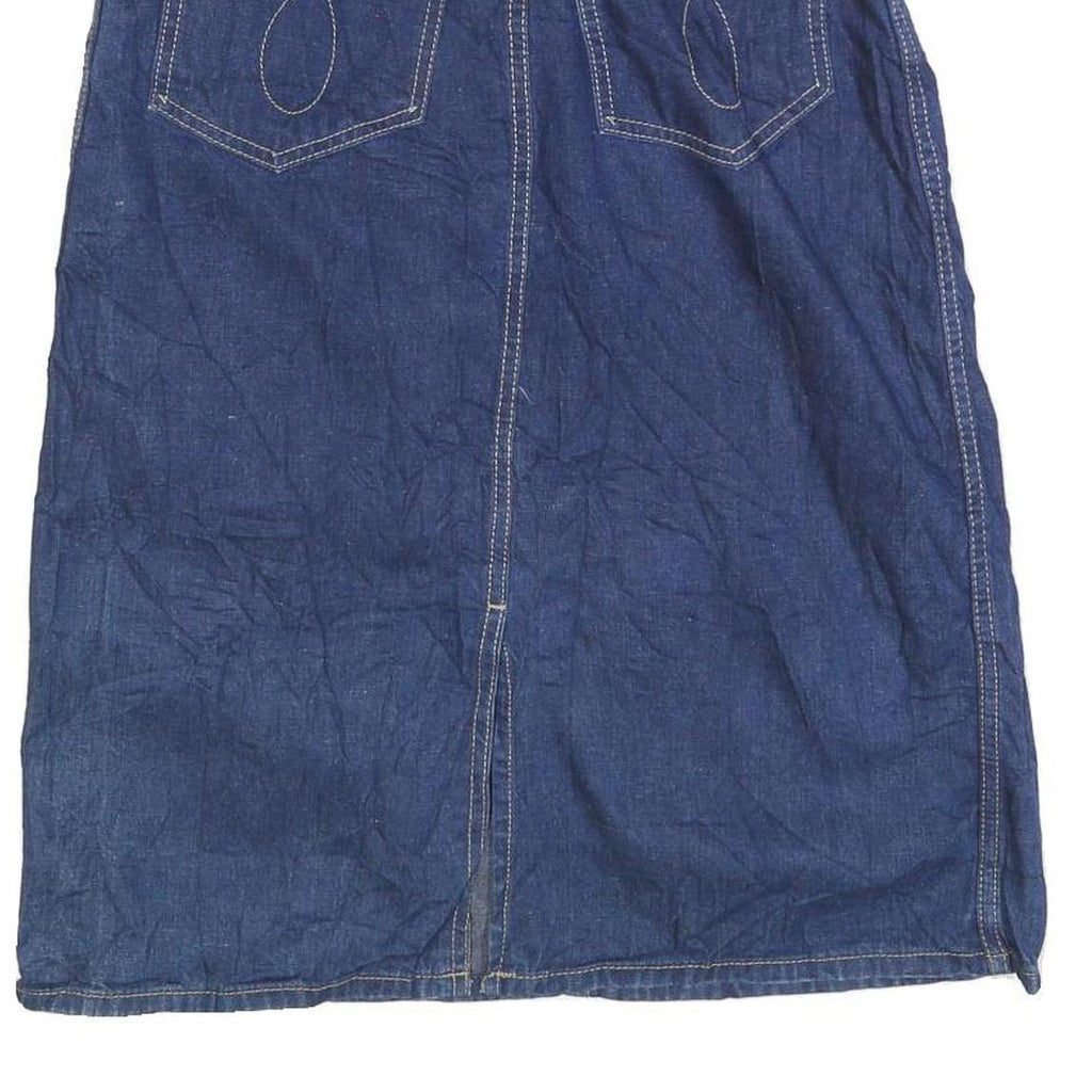 LL BEAN Womens Blue Denim Straight Knee Length Woven Cotton Blend Skirt XS