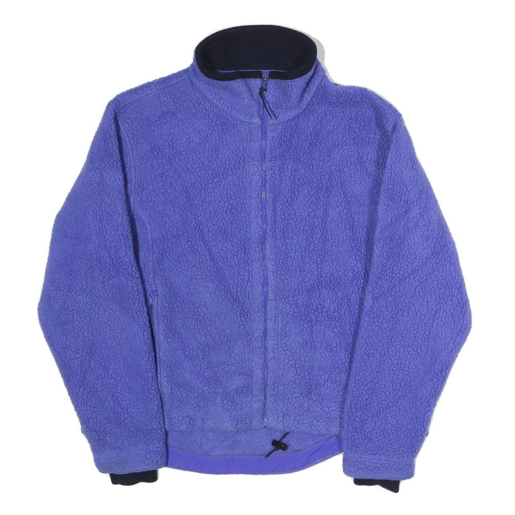 LL BEAN Womens Purple Jacket M Polyester Fleece Casual Outdoor Zip Closure