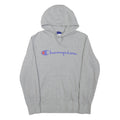 CHAMPION Mens Grey Pullover Hoodie M Classic Logo Cotton Blend