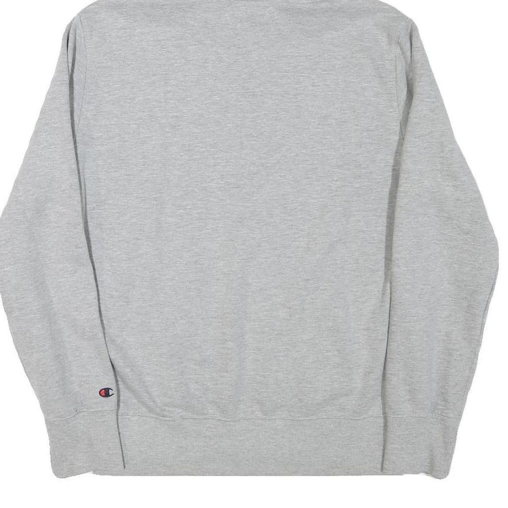 CHAMPION Mens Grey Pullover Hoodie M Classic Logo Cotton Blend