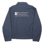 DICKIES Mens Navy Workwear Jacket L Cotton Blend Zip Logo Embroidered