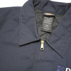 DICKIES Mens Navy Workwear Jacket L Cotton Blend Zip Logo Embroidered
