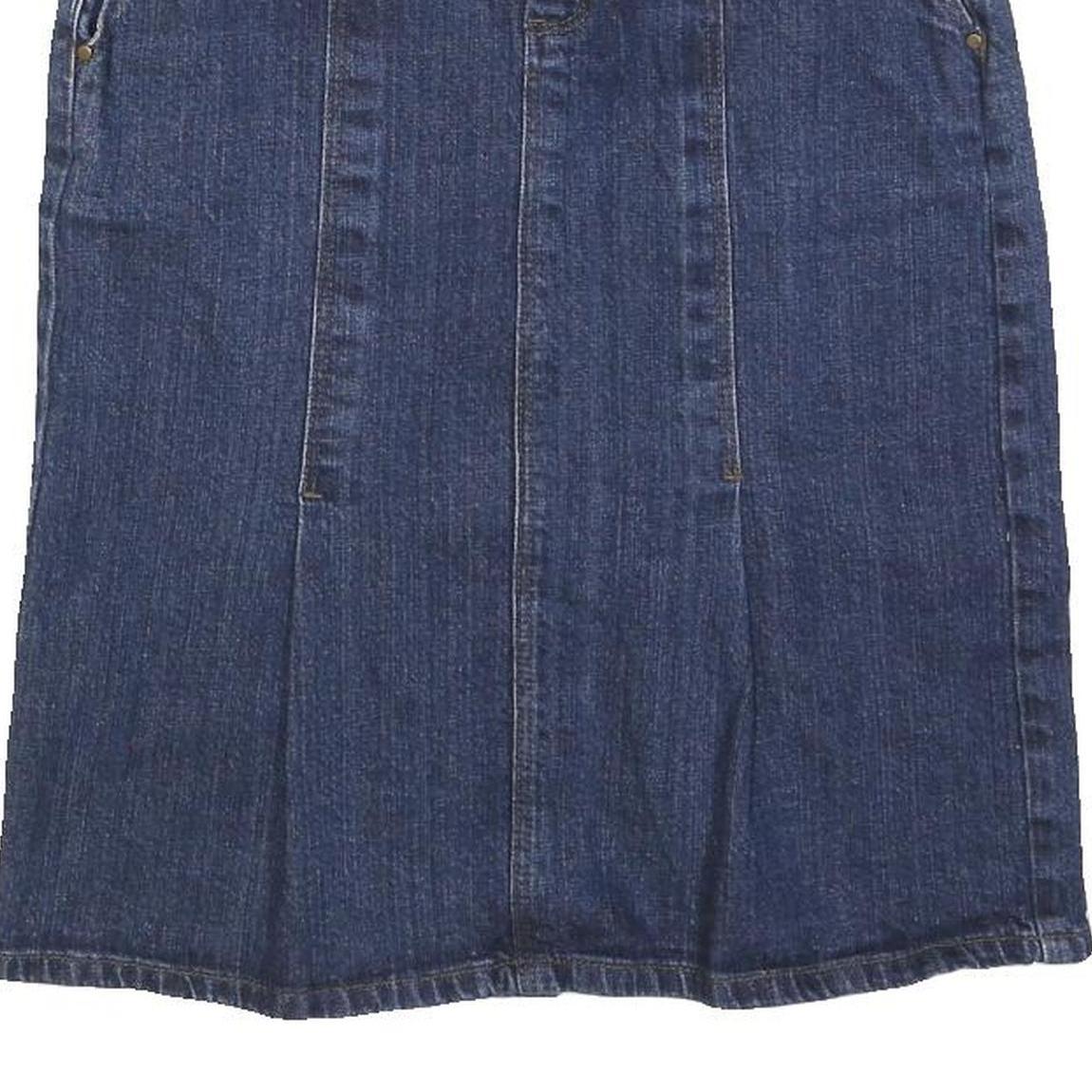 LIQUID Womens Blue Denim Pencil Knee Length Cotton Skirt Size S Casual