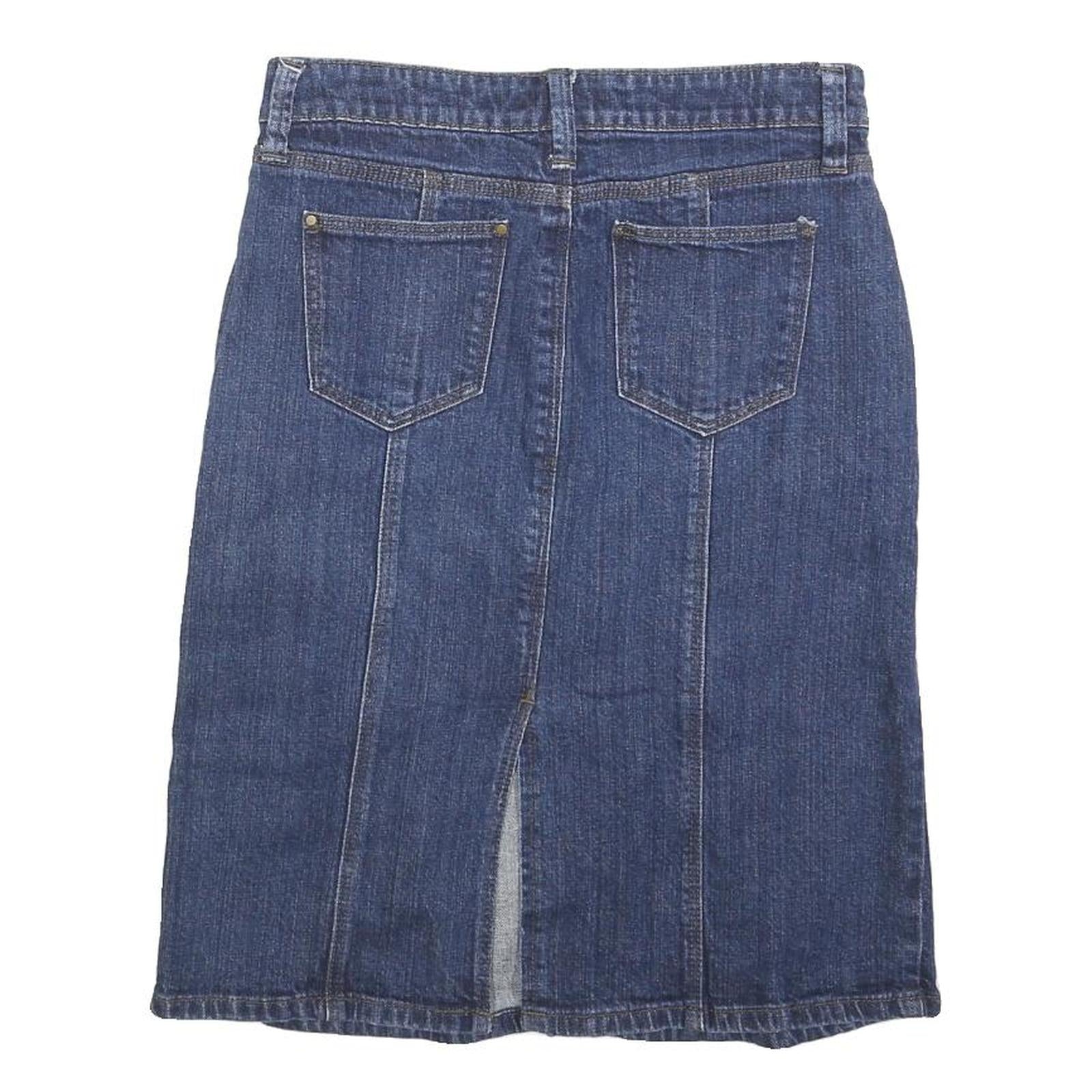 LIQUID Womens Blue Denim Pencil Knee Length Cotton Skirt Size S Casual