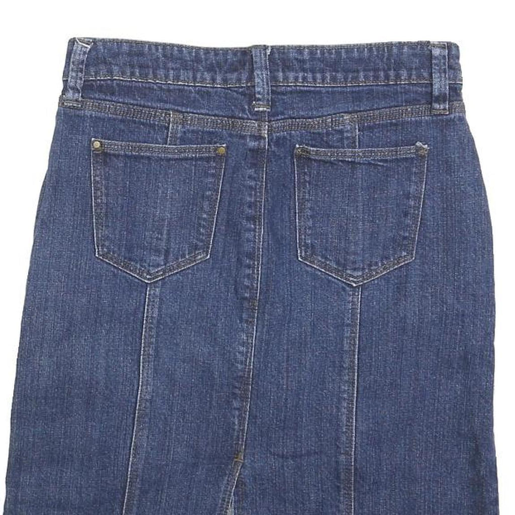 LIQUID Womens Blue Denim Pencil Knee Length Cotton Skirt Size S Casual