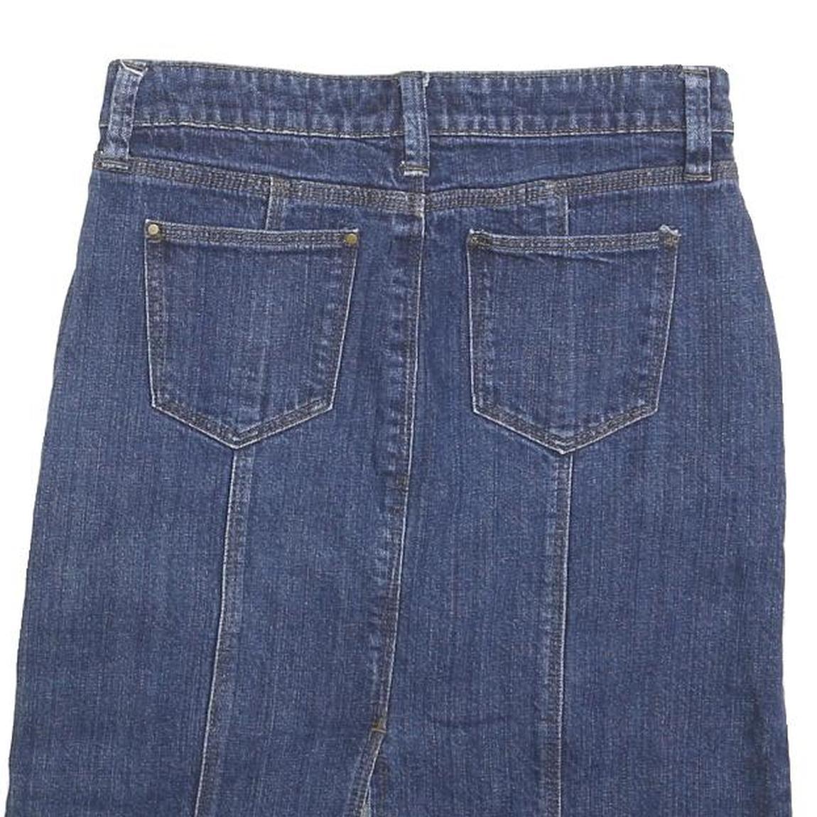 LIQUID Womens Blue Denim Pencil Knee Length Cotton Skirt Size S Casual