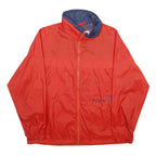 COLUMBIA Womens Red & Navy Lightweight Nylon Jacket L Zip Plain Sportswear