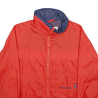 COLUMBIA Womens Red & Navy Lightweight Nylon Jacket L Zip Plain Sportswear