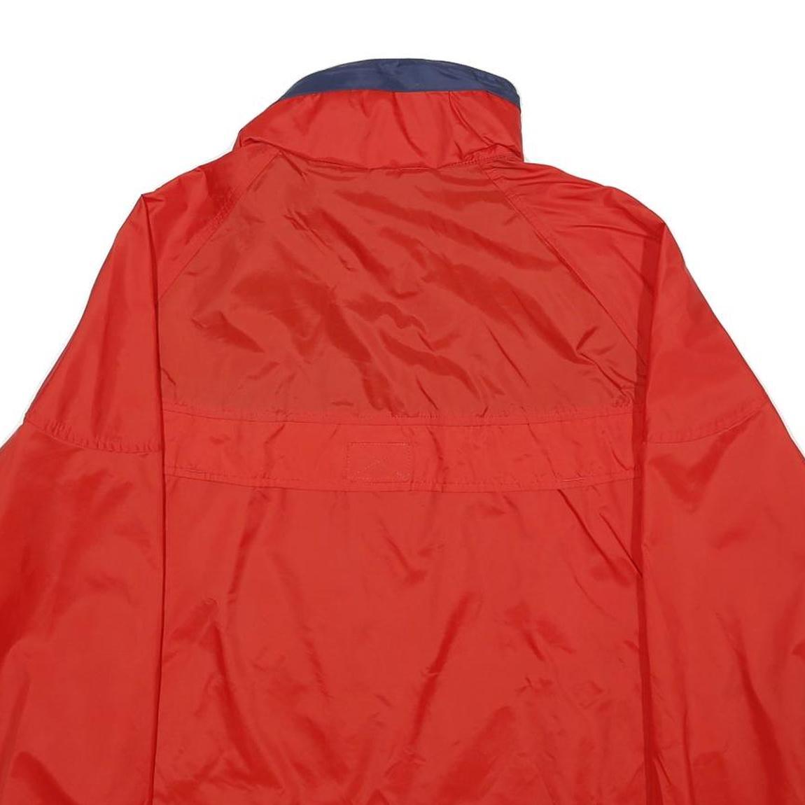 COLUMBIA Womens Red & Navy Lightweight Nylon Jacket L Zip Plain Sportswear