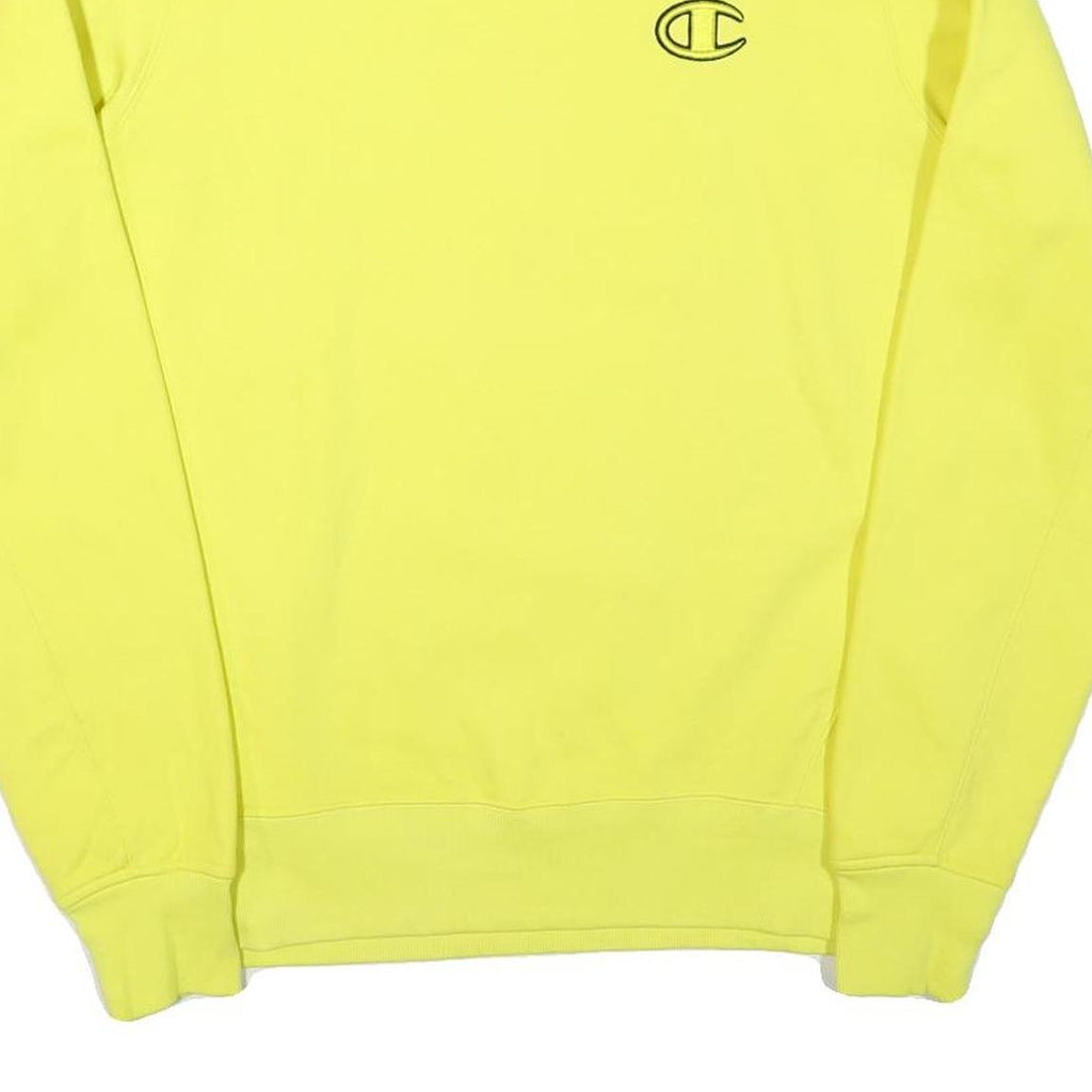 CHAMPION Mens Yellow Crew Neck L Cotton Blend Logo Sweatshirt