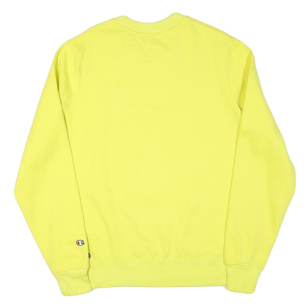 CHAMPION Mens Yellow Crew Neck L Cotton Blend Logo Sweatshirt