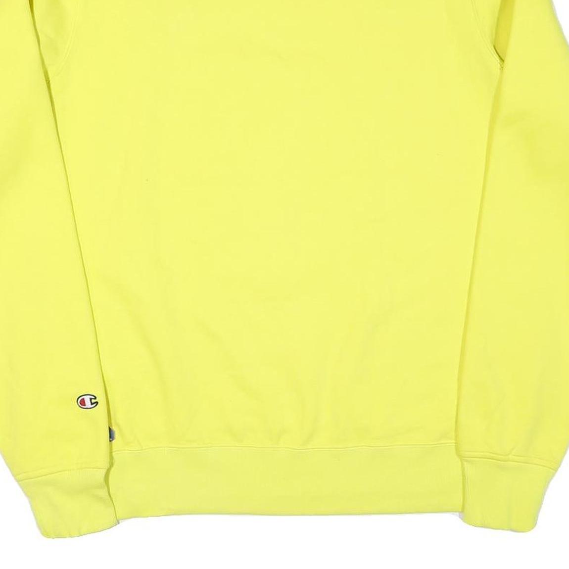 CHAMPION Mens Yellow Crew Neck L Cotton Blend Logo Sweatshirt