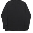 CHAMPION Womens Black Hoodie S Cotton Blend Pullover Logo Sweatshirt