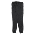 ADIDAS Womens Joggers Black & White Logo Tape Slim Tapered UK 10 W28 L29