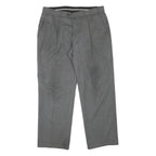 HAGMAN Mens Wool Blend Grey Regular Fit Straight Leg Trousers W34 L28 Smart Work