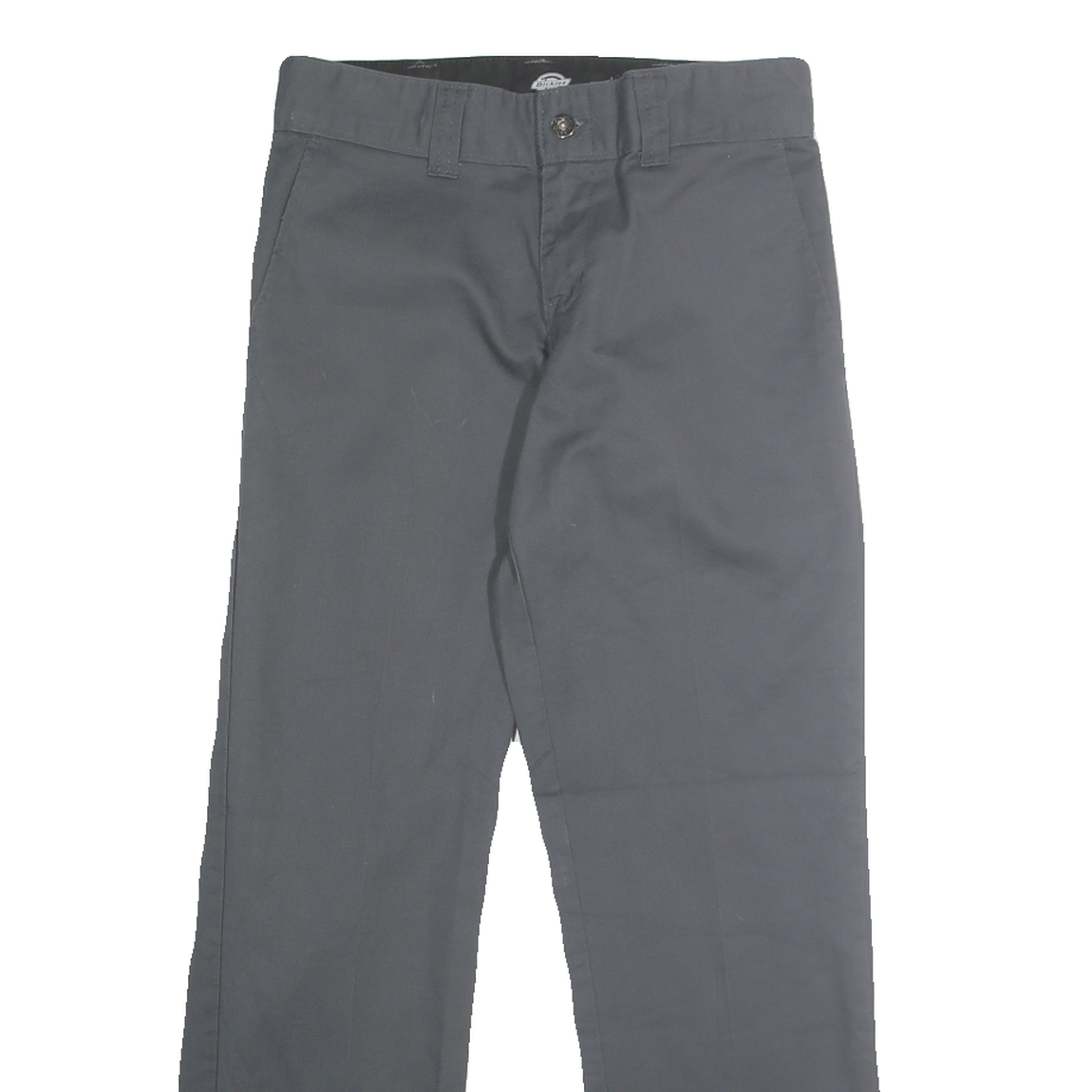 DICKIES Mens Cotton Blend Grey Regular Straight Trousers W28 L30 Workwear Zip