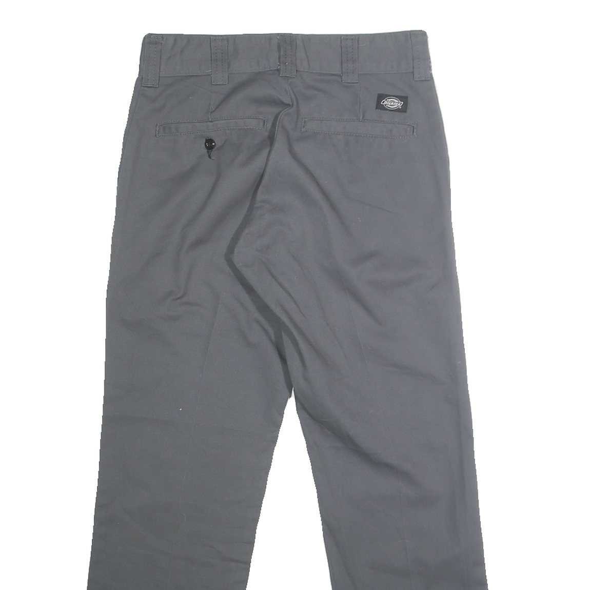 DICKIES Mens Cotton Blend Grey Regular Straight Trousers W28 L30 Workwear Zip