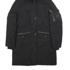 CALVIN KLEIN Womens Black Polyester Parka Jacket S Zip Hooded Casual Warm