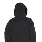 CALVIN KLEIN Womens Black Polyester Parka Jacket S Zip Hooded Casual Warm