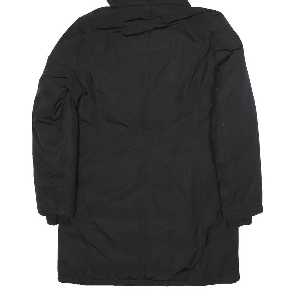 CALVIN KLEIN Womens Black Polyester Parka Jacket S Zip Hooded Casual Warm