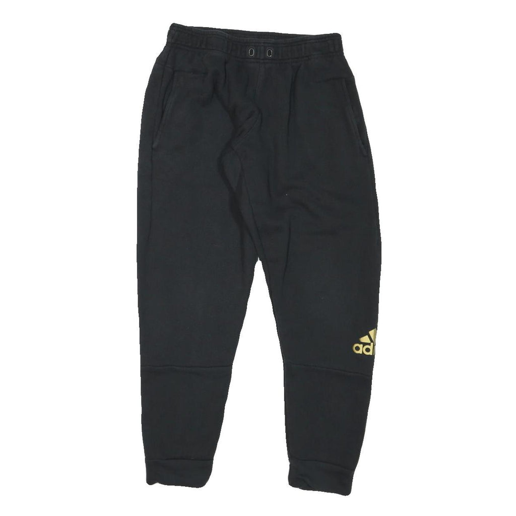 ADIDAS Mens Joggers Black Gold Slim Tapered S W26 L26 Logo Casual