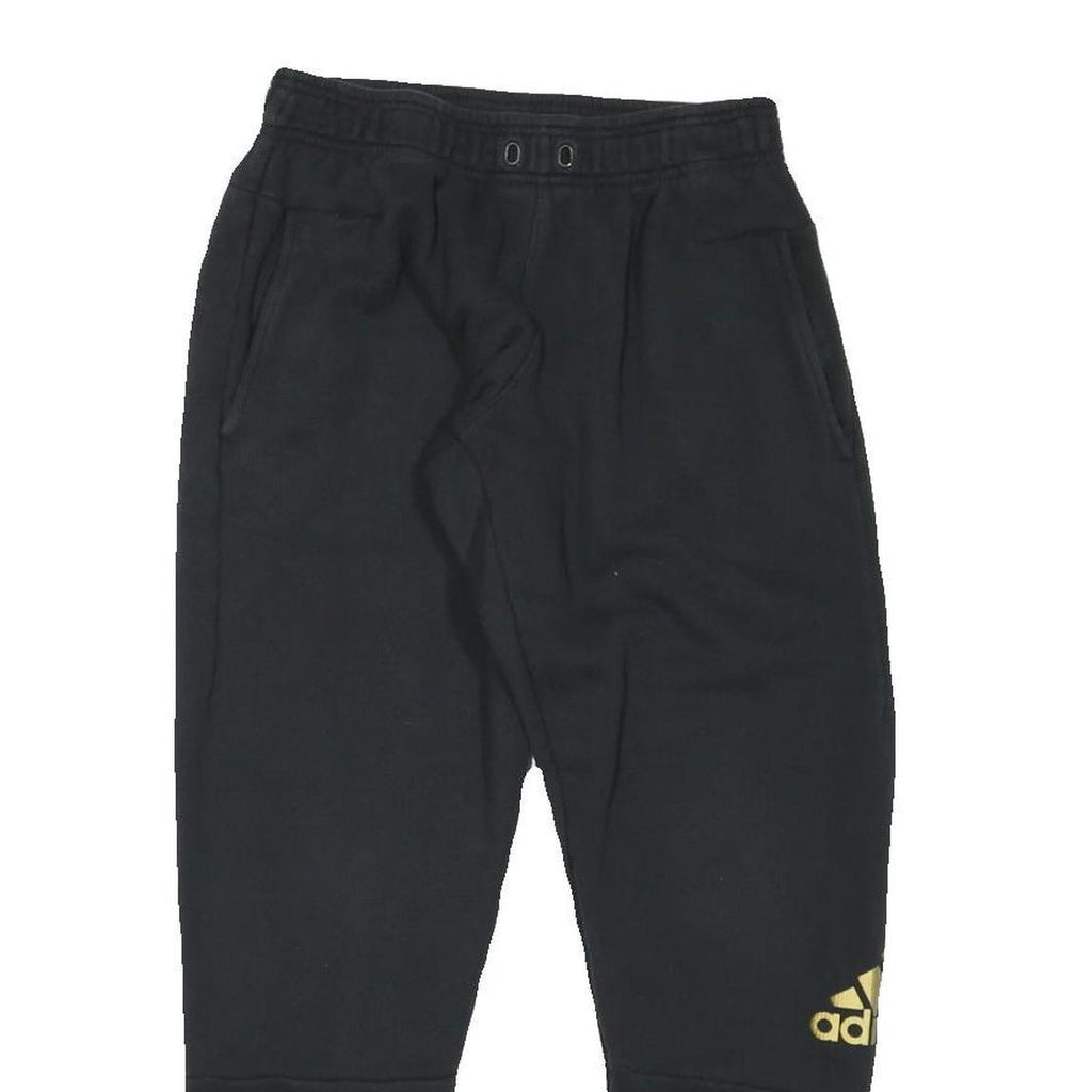 ADIDAS Mens Joggers Black Gold Slim Tapered S W26 L26 Logo Casual