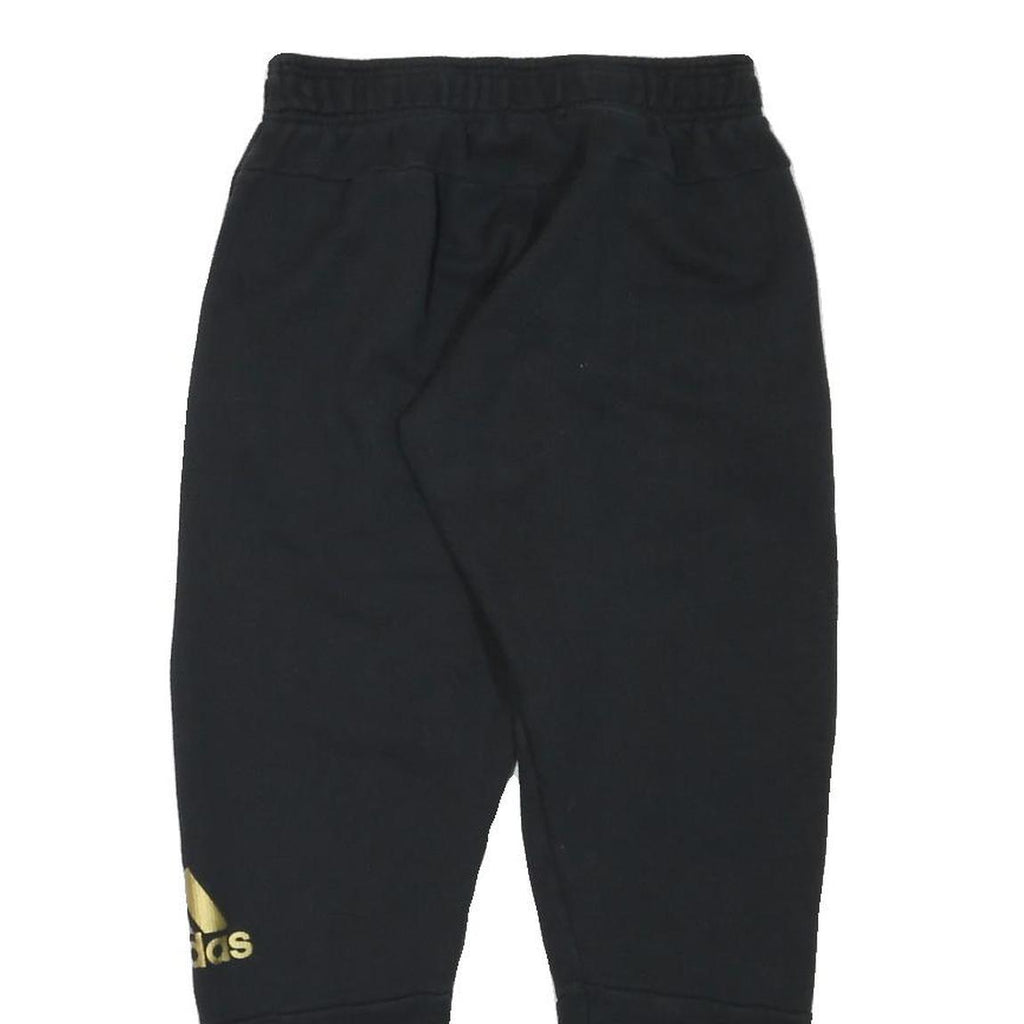 ADIDAS Mens Joggers Black Gold Slim Tapered S W26 L26 Logo Casual