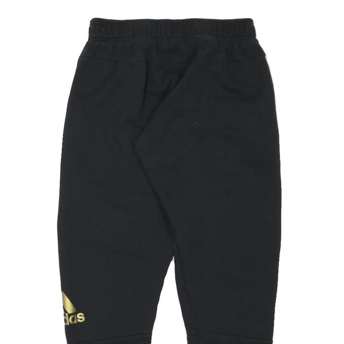 ADIDAS Mens Joggers Black Gold Slim Tapered S W26 L26 Logo Casual