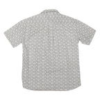 MAUI Mens Grey Pattern Cotton Blend Shirt L Casual Short Sleeve Button